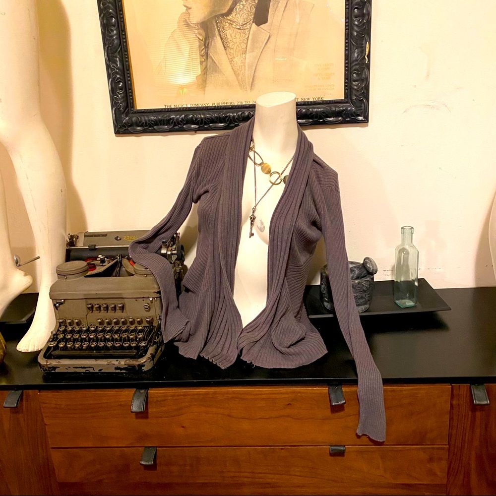 Ribbed Grey Cardigan by George
